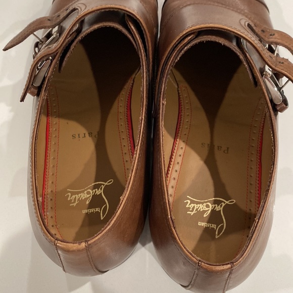 Men’s Brown Christian Louboutin Double Buckle Shoes 42.5 - Picture 5 of 7